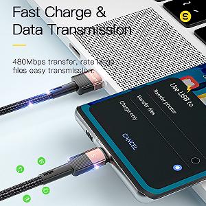 Зарядный кабель ESSAGER Fast Charge 6A PD66W Type-C 1 метр PS - Фото 1