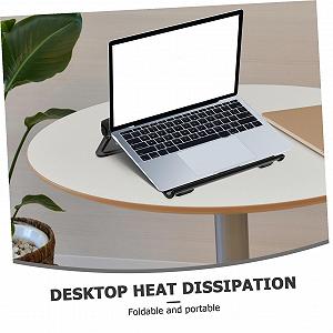 Складная подставка для ноутбука из ABS и силикона Регулируемая по высоте подставка для ноутбука для стола и путешествий Нескользящая Легкая и компактная Совместима с планшетами synthetic.ua - Фото 1