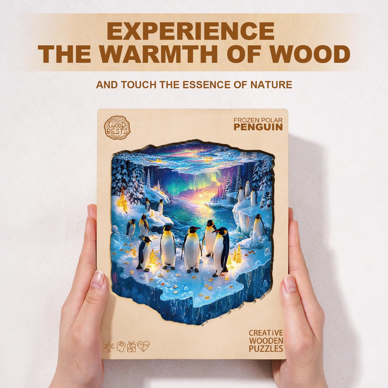 Пазл деревянный WOODBESTS Frozen Penguins 265 деталей 34 x 31.1 см, фото №3