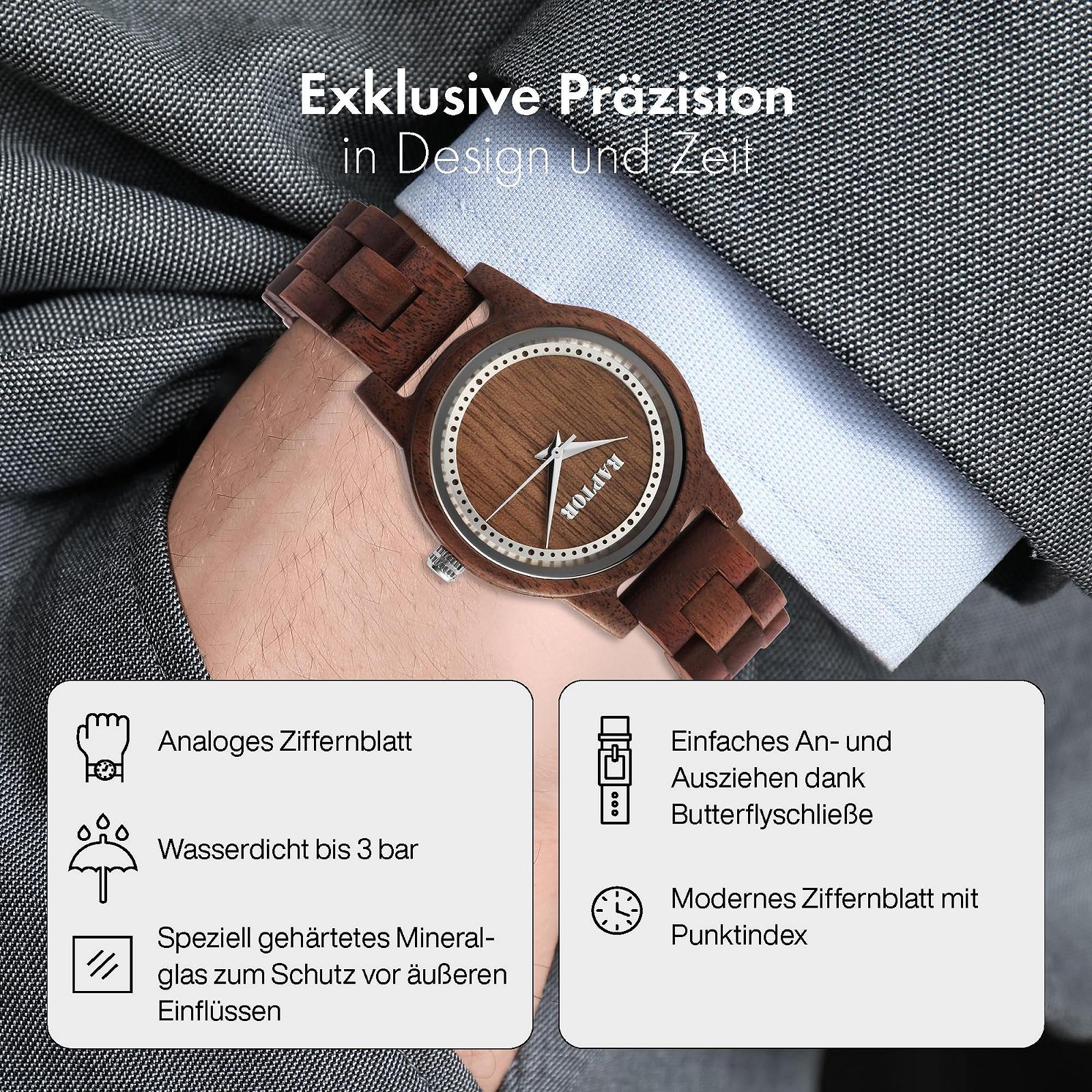 Жіночий дерев'яний годинник Raptor RA20042 Аналоговий кварцовий, фото №4 Жіночий дерев'яний годинник Raptor RA20042 Аналоговий кварцовий, фото №4