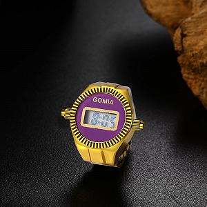 Кільце-годинник OIDEA Цифровий Золотистий Сріблястий Еластичний synthetic.ua - Фото 1