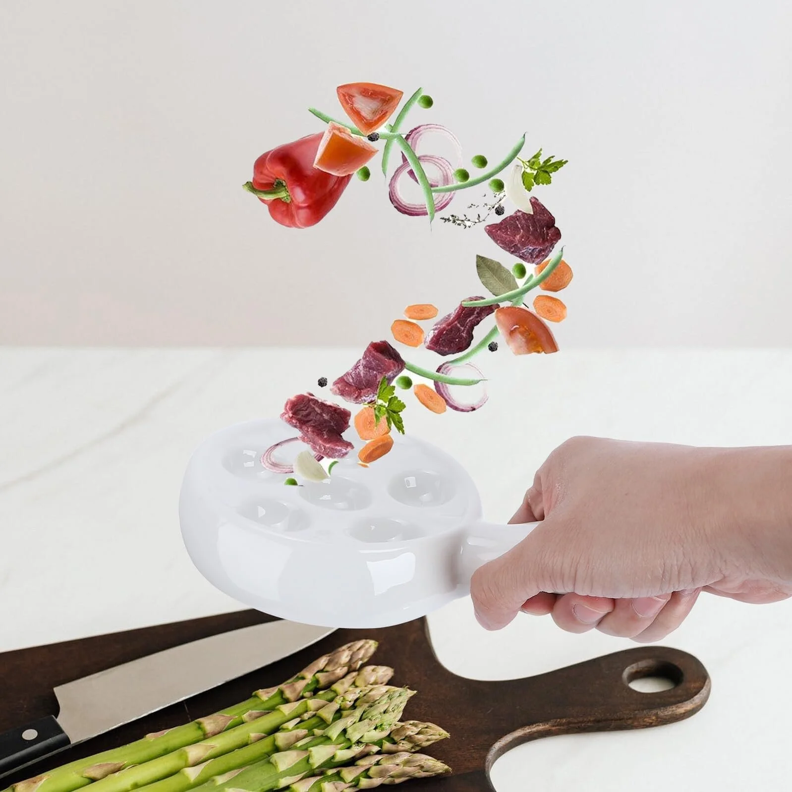 Форма для запікання равликів керамічна на 6 осередків біла з ручками жаростійка, фото №9