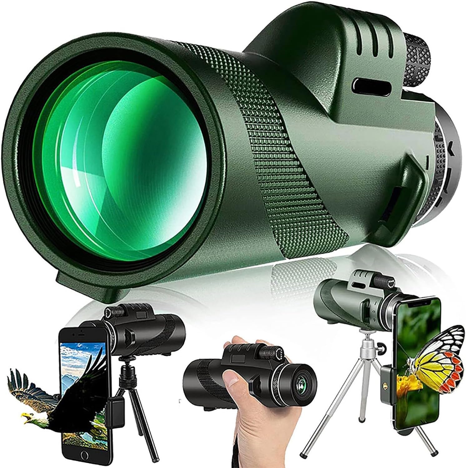 Монокуляр HD 80 x 100 Висока потужність з адаптером для смартфонів та штативом, фото №2