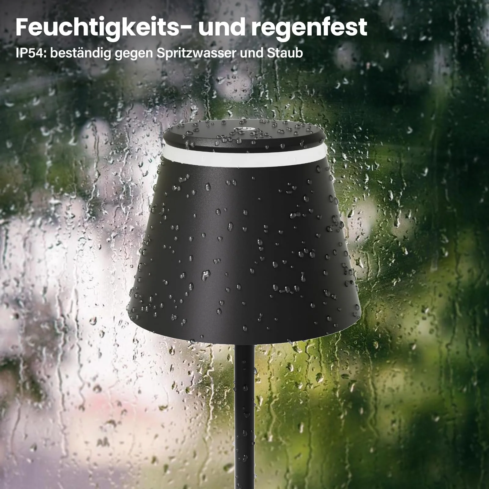 Настільна лампа Neoglint LED Акумуляторна Сенсорна Димер USB Type C IP54 Чорна, фото №7