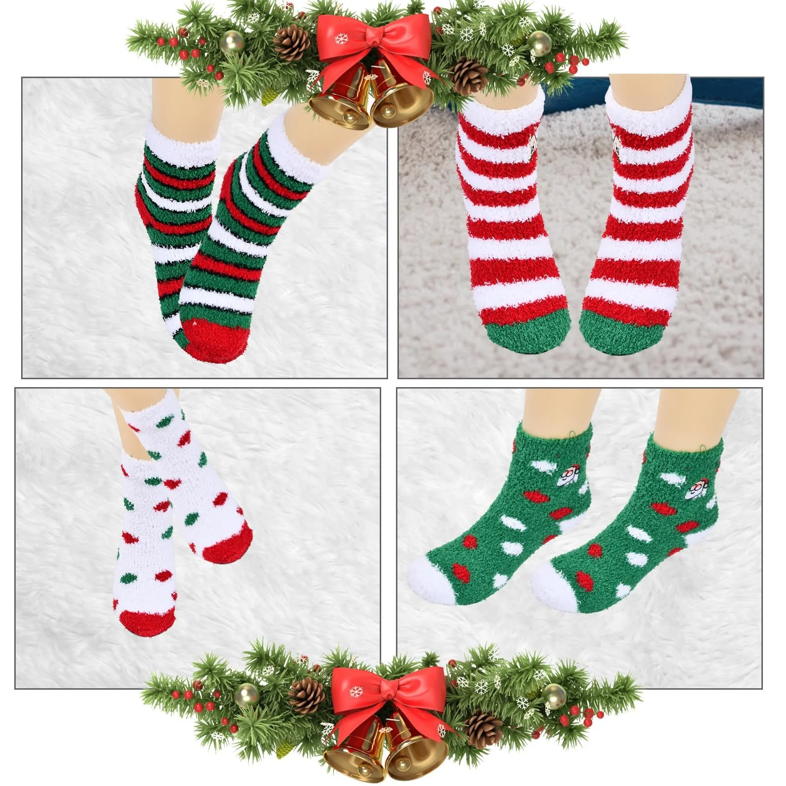 Різдвяні шкарпетки, 6 пар, кольорові, фото №4