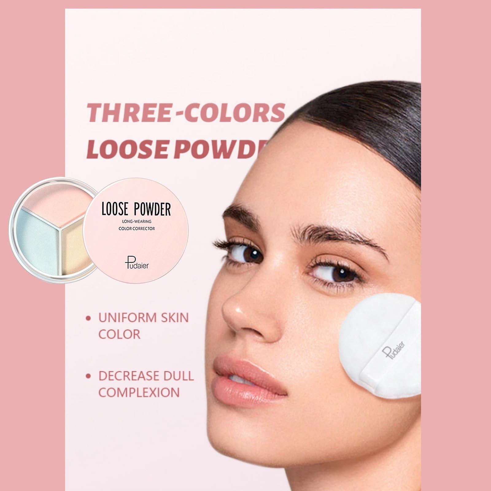 Рассыпчатая пудра для лица Colour Correcting Loose Setting 3 цвета контроль жирности матовое завершение, фото №6