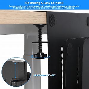 Держатель для ноутбука MAXECHO Настольный, Подвесной органайзер для файлов, Без сверления, Крепится на лоток для кабелей synthetic.ua - Фото 1