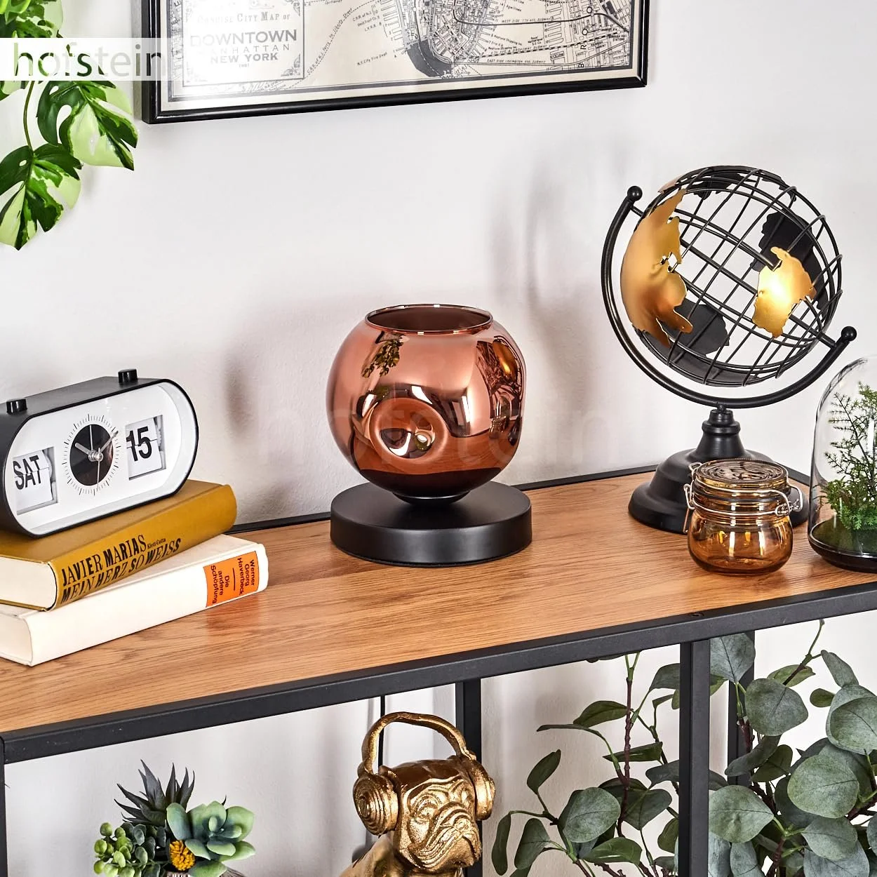 Настільна лампа Ripoll Metal / Glass Modern Retro / Vintage 15 см Black/Copper Colour, фото №3