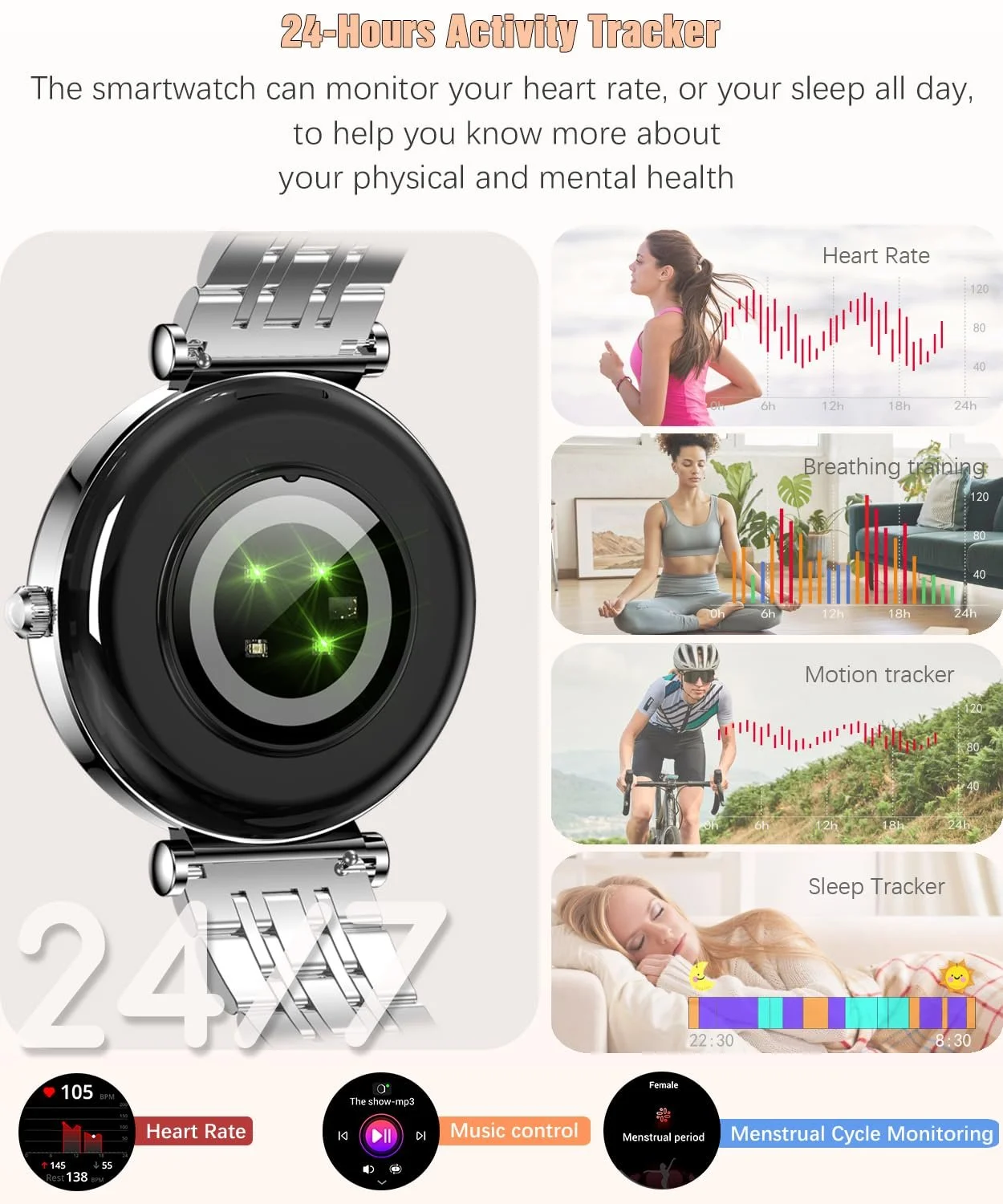 Смартчасы Женские 1.27 Дюймовый Цветной Экран Водонепроницаемый IP67, фото №4 Смартчасы Женские 1.27 Дюймовый Цветной Экран Водонепроницаемый IP67, фото №4