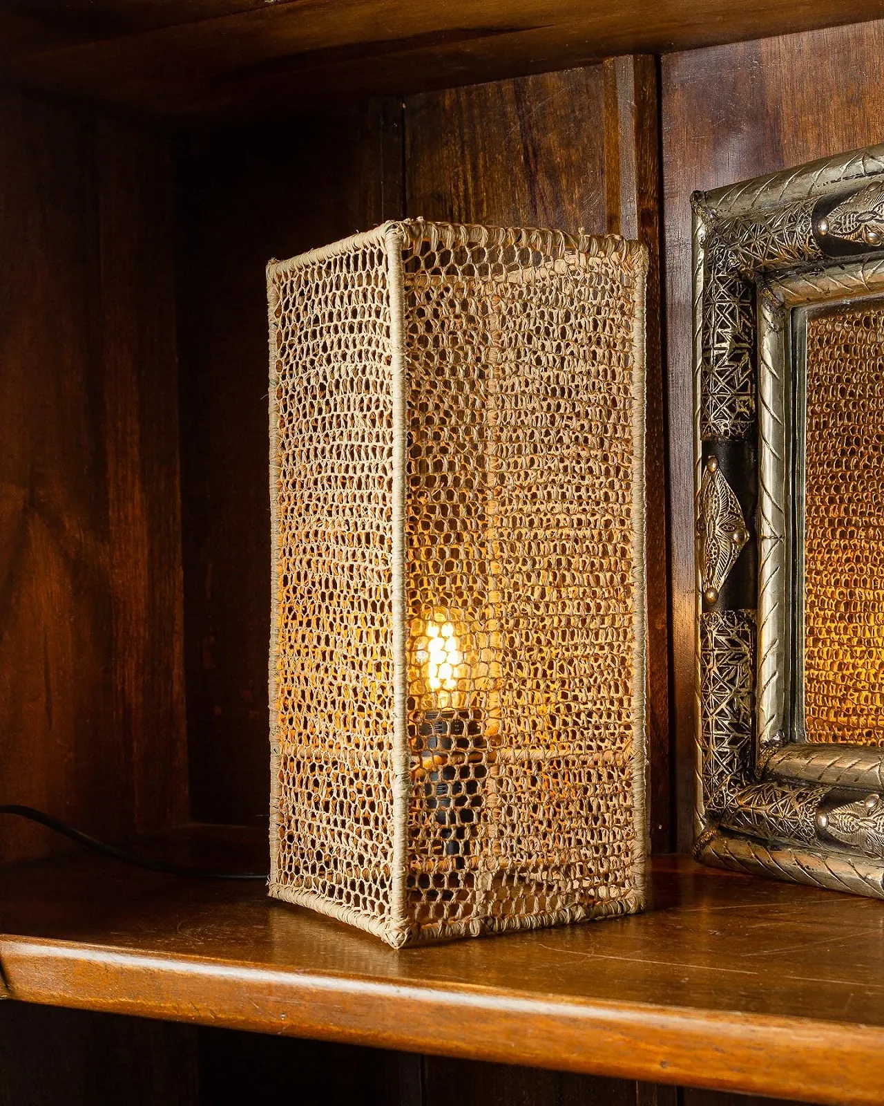 Настільна лампа Marrakech Ariana 30 см Рафія Бохо-стиль, фото №2