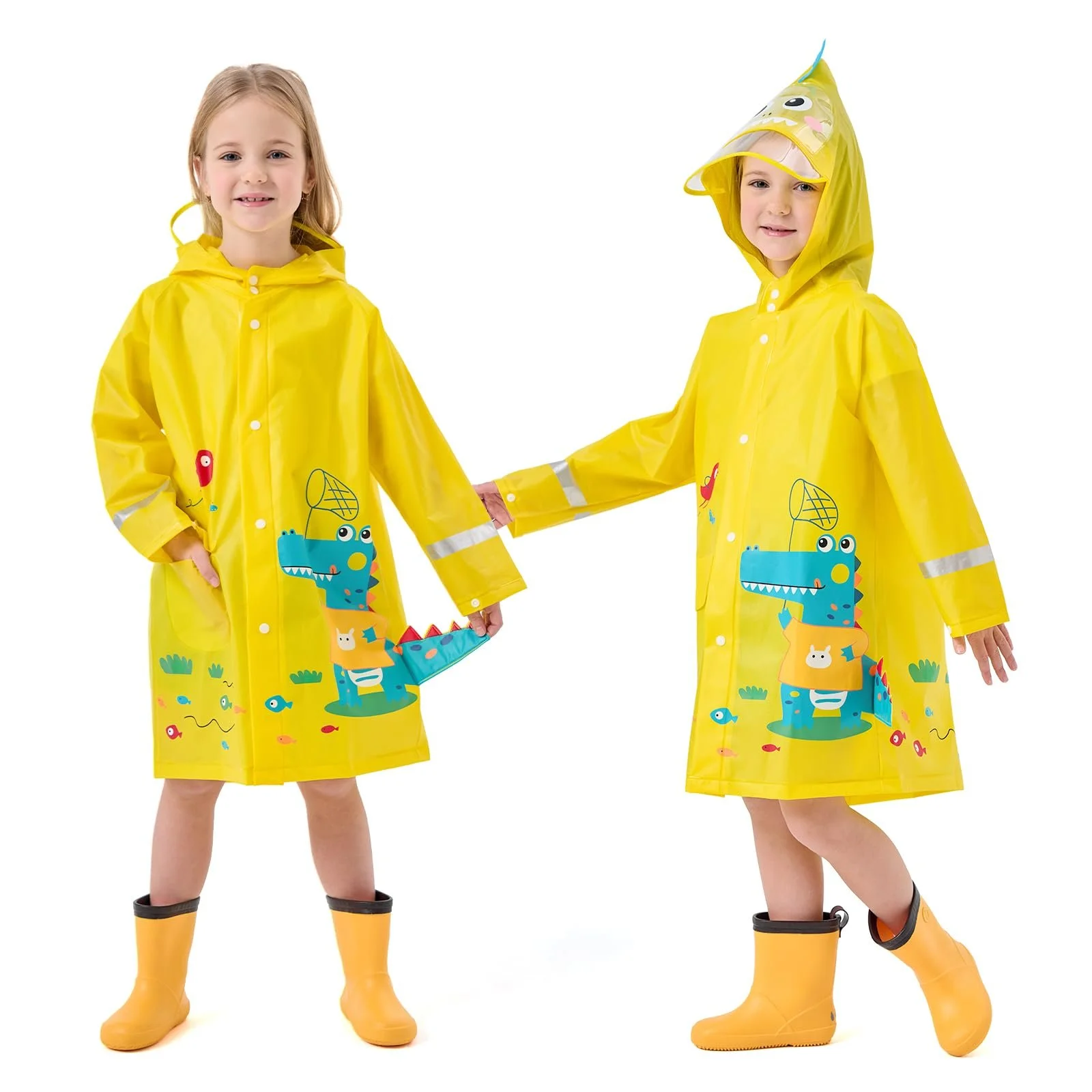 Дощовик Lymaha Легка дитяча дощова куртка Водонепроникний дощовик-пончо з капюшоном і прозорим широким краєм, фото №1