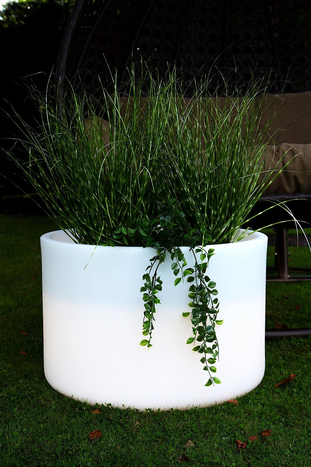 Світлове кашпо 8 seasons Design Shining Elegant Pot XM LED 59 x 39 см з функцією зміни кольору (15 кольорів) Біле, фото №7