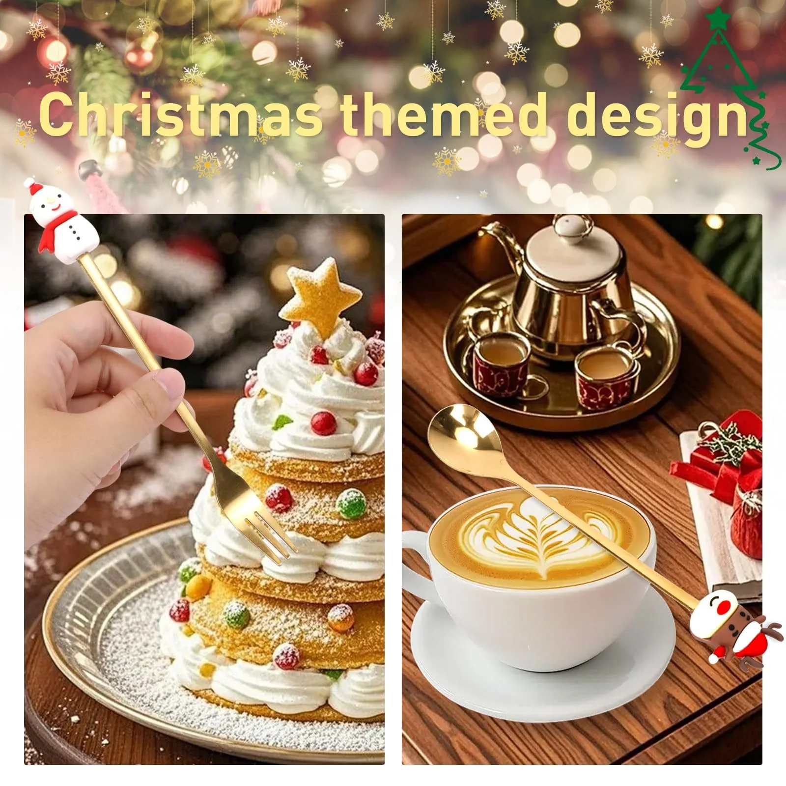 Набір з 12 різдвяних ложок і виделок, фото №6