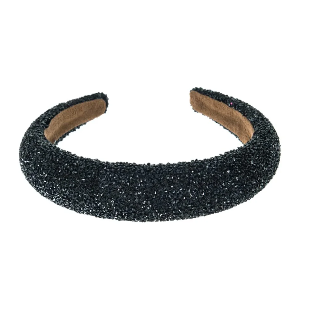 Обруч Еластичний з широкою обробкою Стразами та блискітками, фото №4