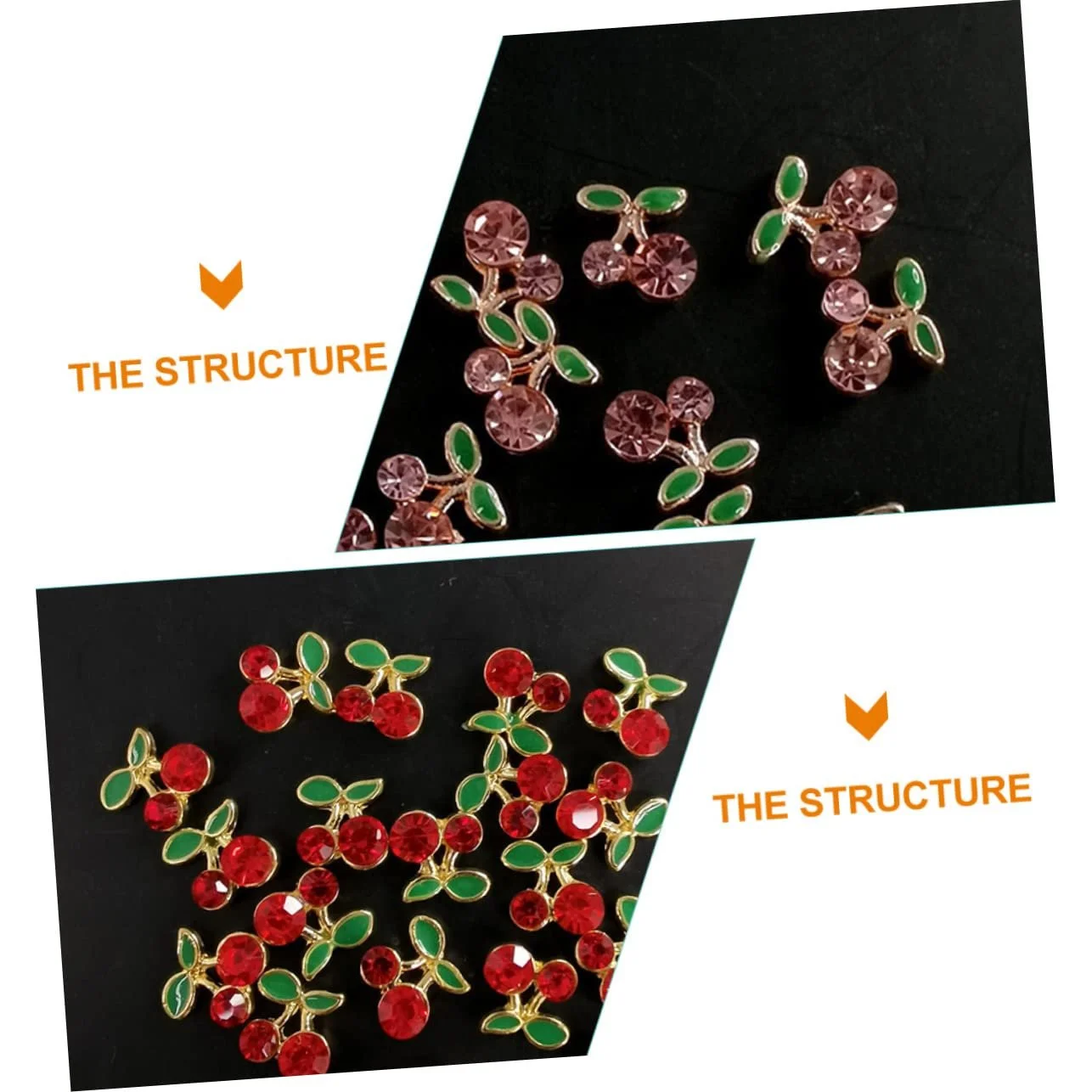 Прикраса для нігтів Вишня Beavorty 5 наборів 32 шт x 5, фото №8