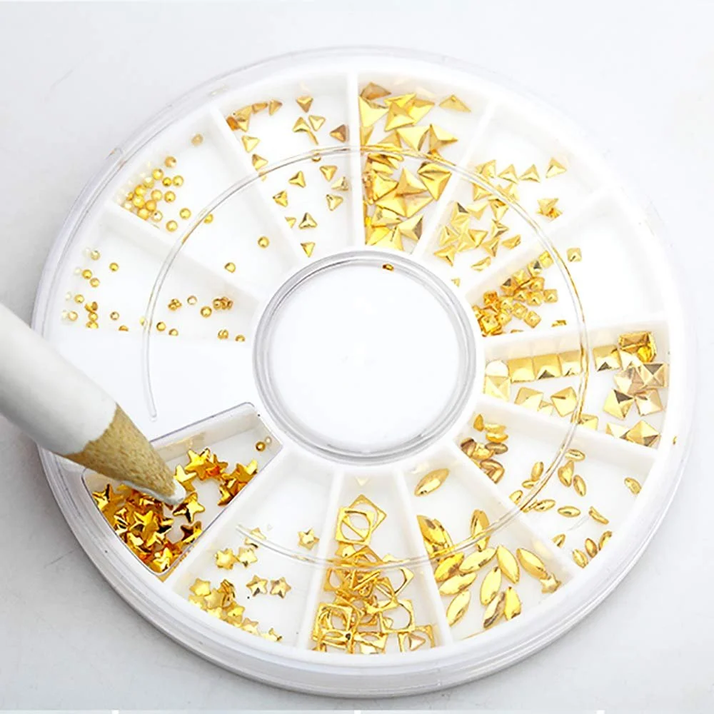 Набір металевих прикрас (3 шт.) Кольорові стрази Блискітки, фото №4 Набір металевих прикрас (3 шт.) Кольорові стрази Блискітки, фото №4