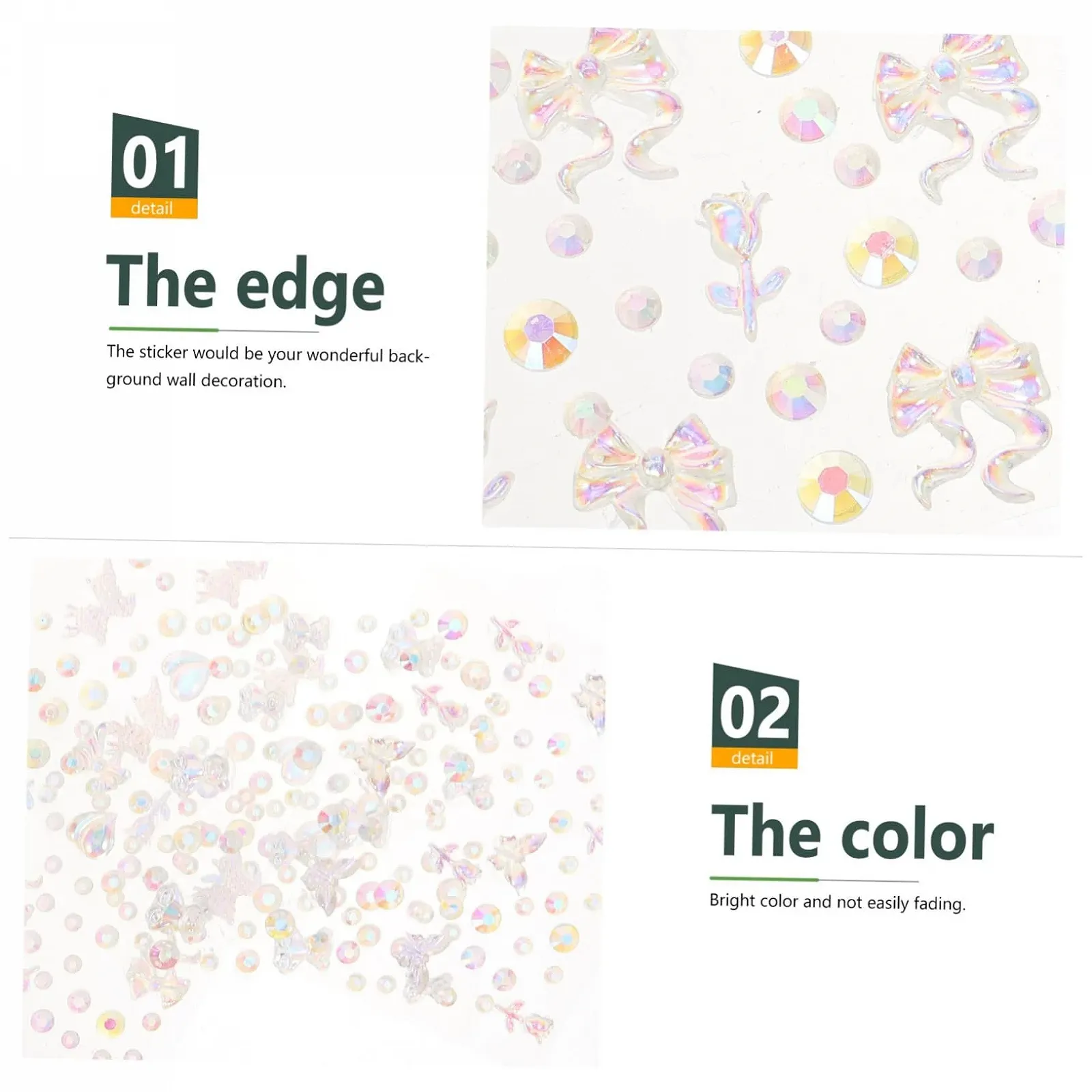 Стразы для ногтей DOITOOL 4 листа для маникюра, для DIY дизайна ногтей и креативного дизайна ногтей, подходят для девушек, разные дизайны, фото №7