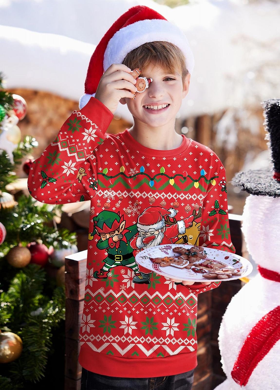 Різдвяний джемпер BesserBay для хлопчиків, з динозавром, фото №4