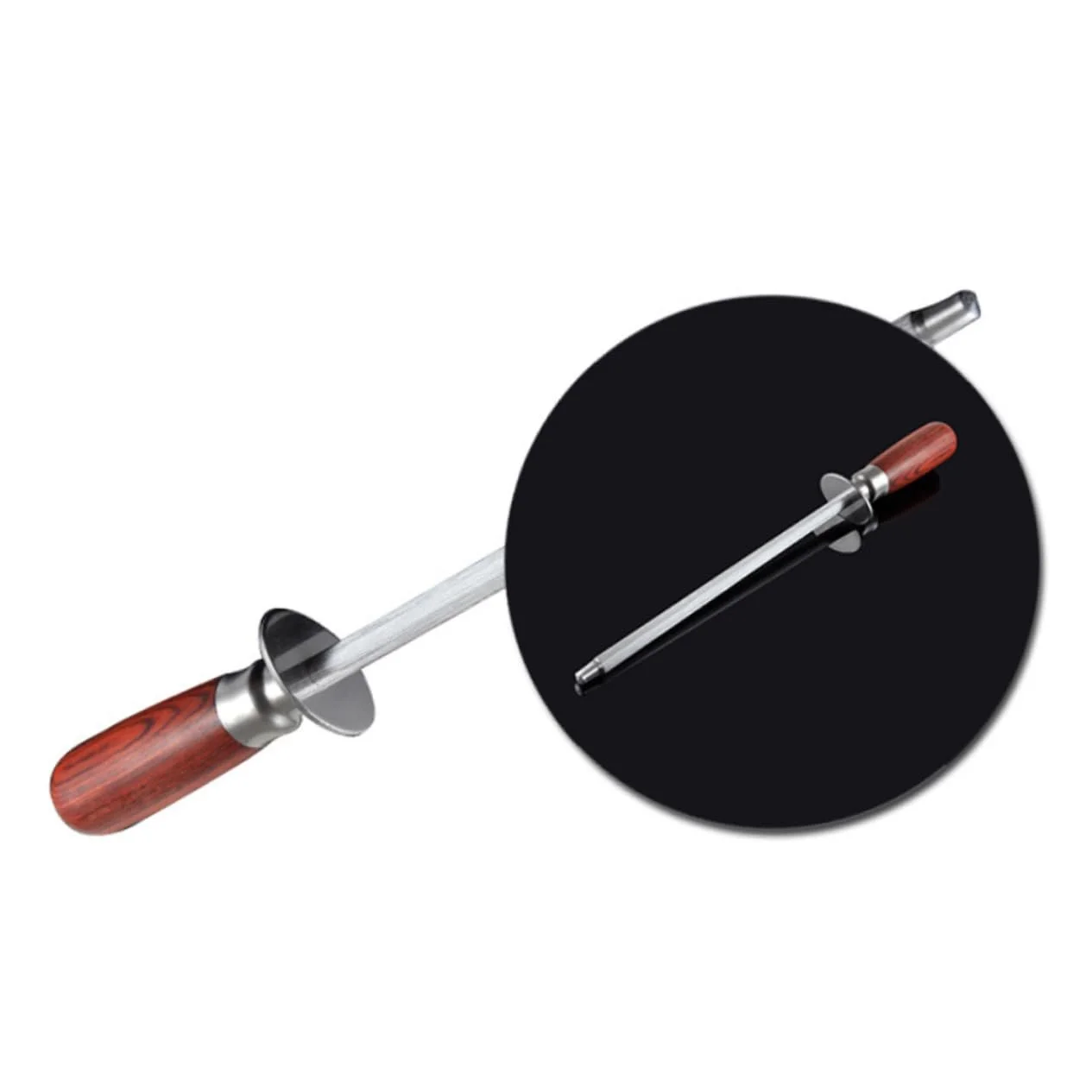 Точило для кухонних ножів ABOOFAN Професійна з дерев'яною ручкою Коричневий Сріблястий, фото №4