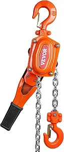 Ручной цепной таль VEVOR HS0.75-3 / 0.75 т / 3 м / Orange - Фото 1