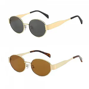 Сонцезахисні Окуляри (2 шт. в упаковці) TOFBS Овальні Поляризовані Металеві UV400 - Фото 1