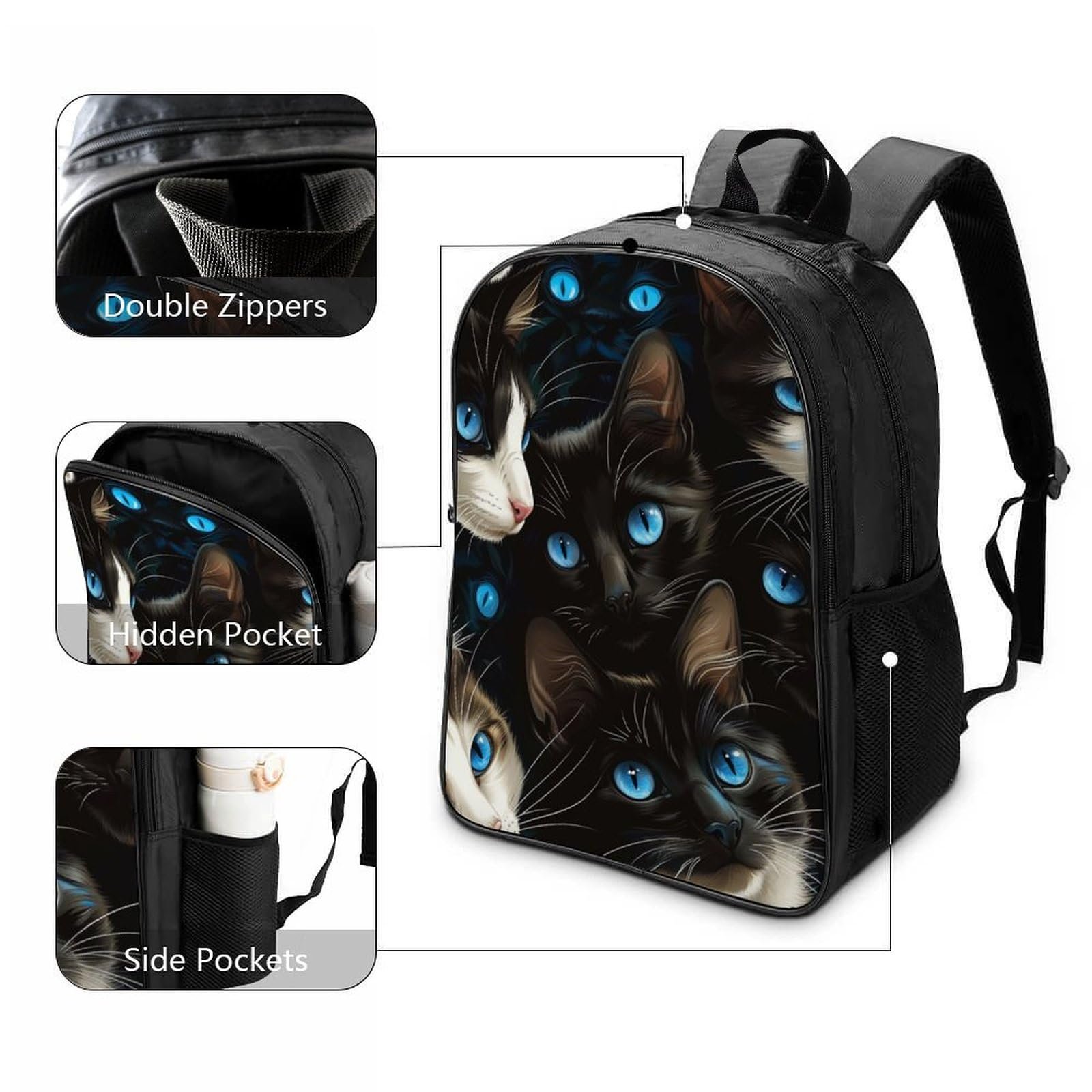 Рюкзак Шкільний RSIUUODNF Cat Style-8, 40 x 28 x 16 см, фото №3