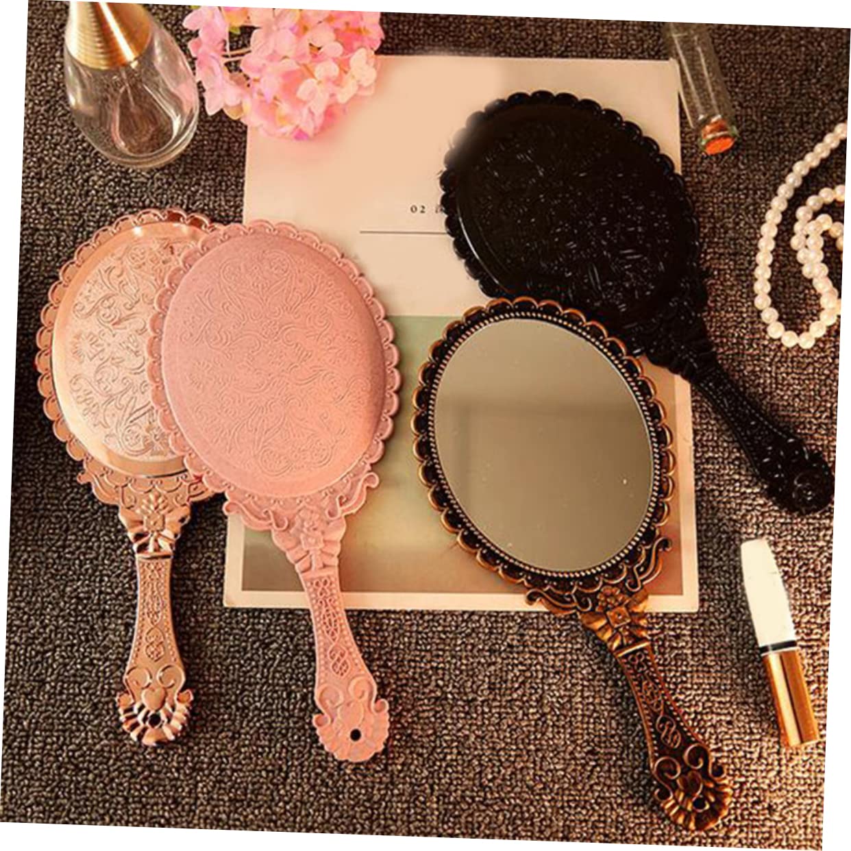 Ручне дзеркало Angoily Schminkspiegel Griffspiegel Handspiegel 4 шт. Шаблон, фото №3 Ручне дзеркало Angoily Schminkspiegel Griffspiegel Handspiegel 4 шт. Шаблон, фото №3