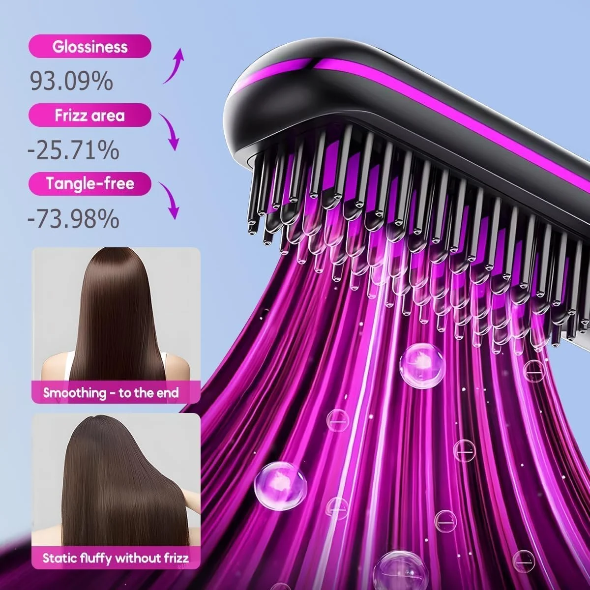Випрямляч-щітка Go Brush Pro Бездротовий Міні Рожевий, фото №2 Випрямляч-щітка Go Brush Pro Бездротовий Міні Рожевий, фото №2