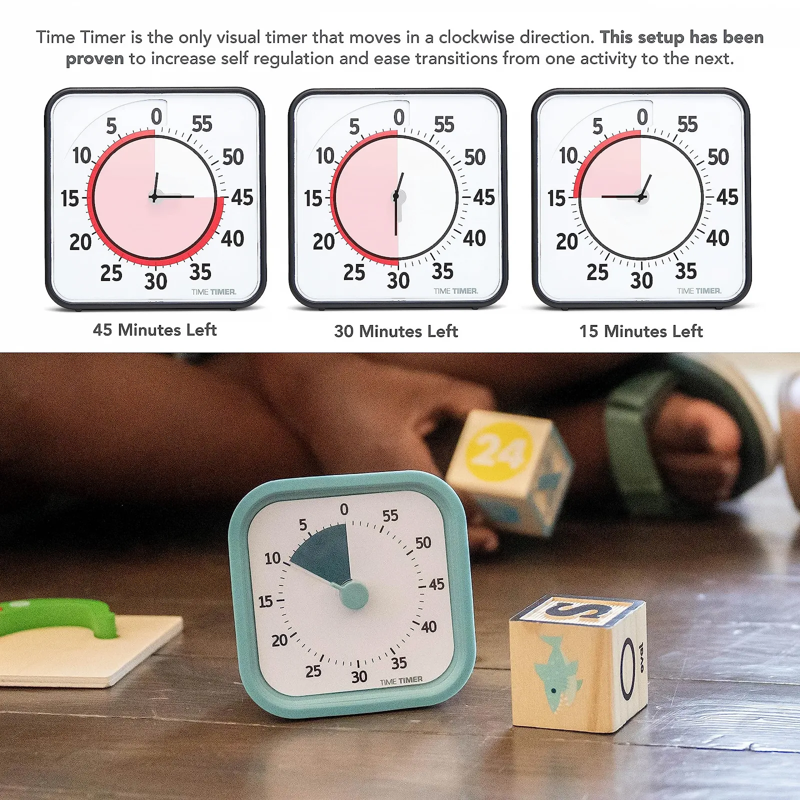 Визуальный таймер Time Timer Home Mod 60 минут сменные чехлы тихая работа, фото №5