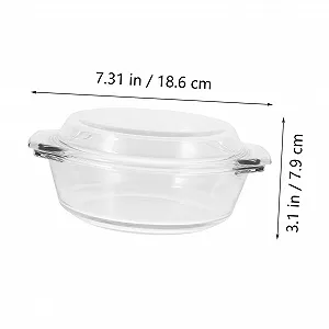 Кастрюля TOYANDONA стеклянная термостойкая с крышкой прозрачная synthetic.ua - Фото 1