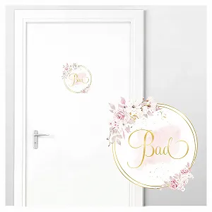 Наклейка на двері Grandora DL729 Квіти 19 x 20 см Різнокольоровий - Фото 1