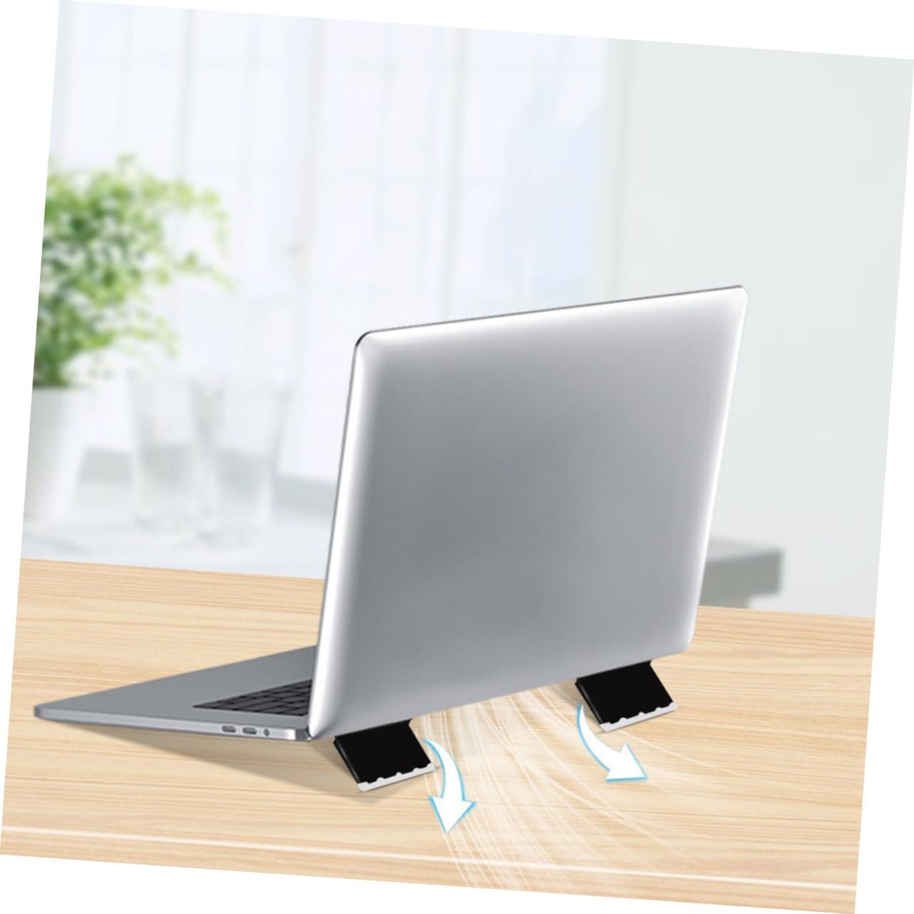 Подставка для ноутбука Портативная Компактная Эргономичный дизайн 2 шт. Черный, фото №9