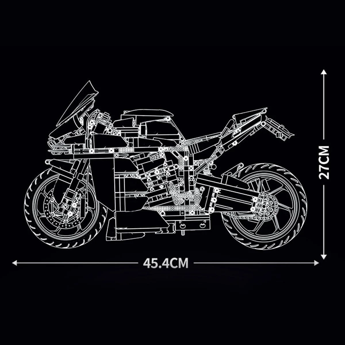 Конструктор Мотоцикл Technik Kawasaki H2 SX SE, 2088 деталей, масштаб 1:5, технологичный супермотоцикл, игрушка для конструирования гоночного мотоцикла, подарок для взрослых и подростков, фото №2