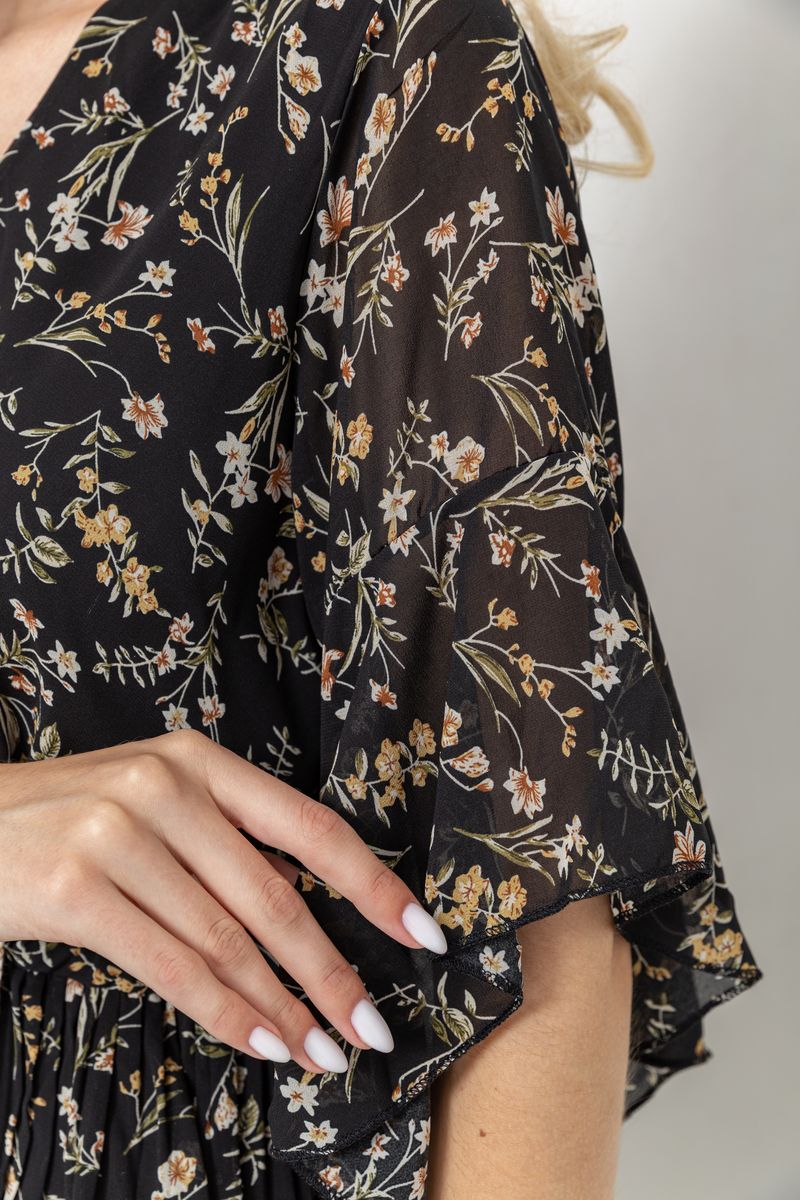 Платьє шифонний колір чорно-бежевий 204R1886, фото №5 Платьє шифонний колір чорно-бежевий 204R1886, фото №5