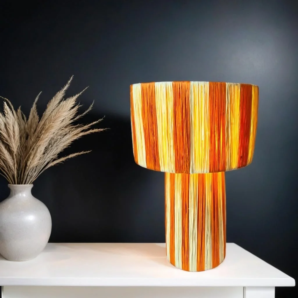 Настільна лампа Marrakech Morjana 42 см Рафія E27 Бежево-помаранчева, фото №3