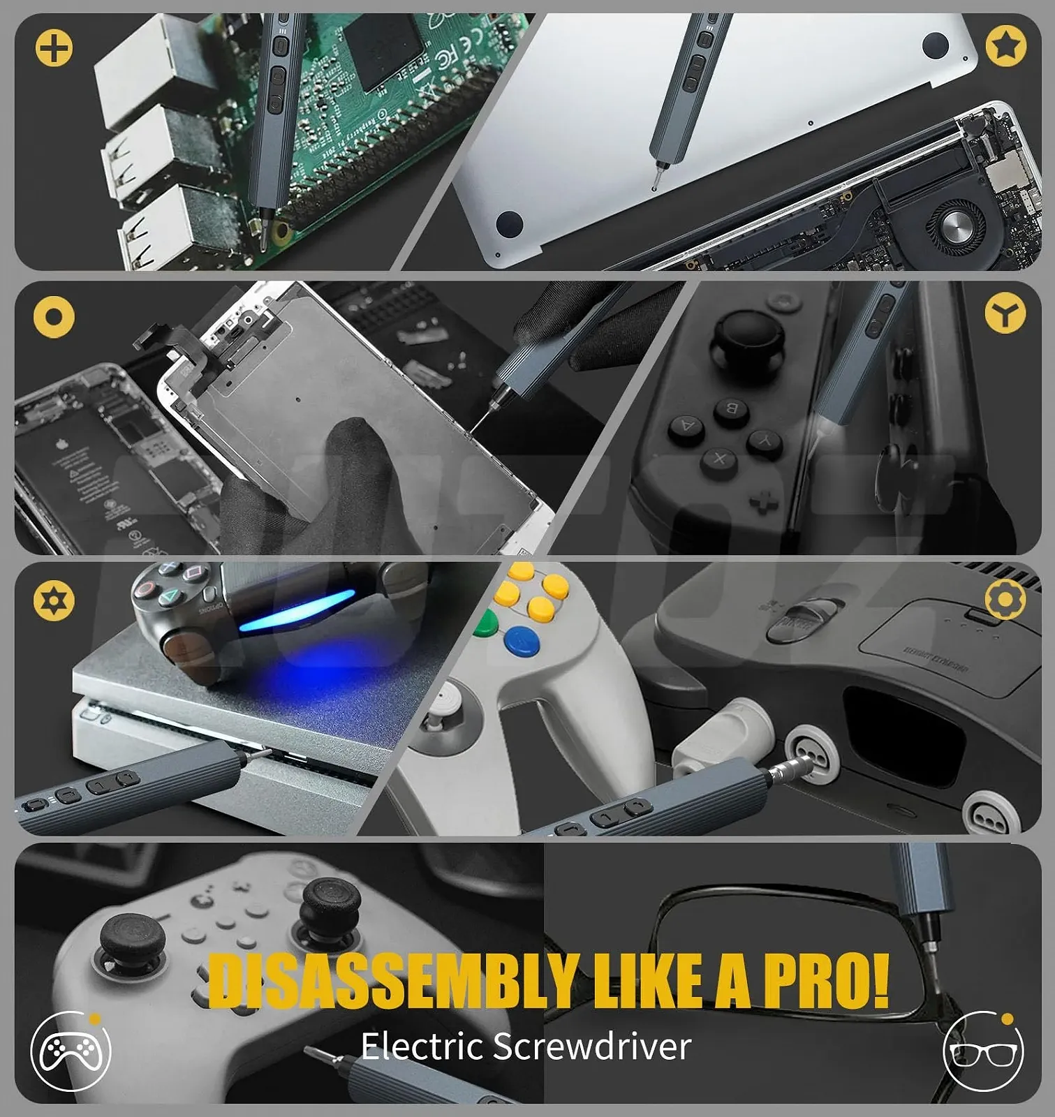 Електрична викрутка RUTOZ Torx T5/T6/T8/T9/T10 Triwing Y00/Y000 Pentalobe P2/P5 для iPhone/MacBook, фото №6