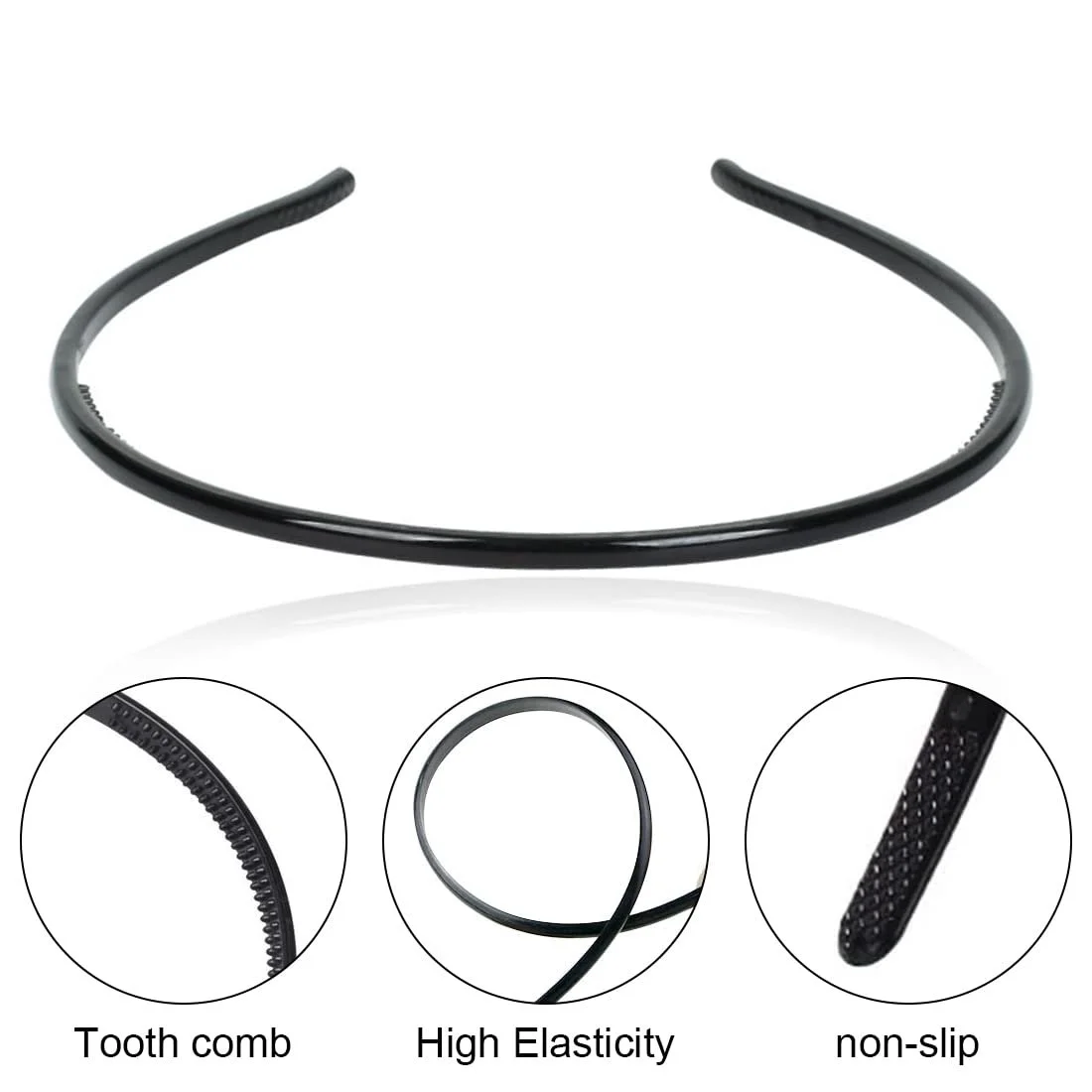 Обруч для Волосся Пластик 8 мм, 8 штук, фото №3