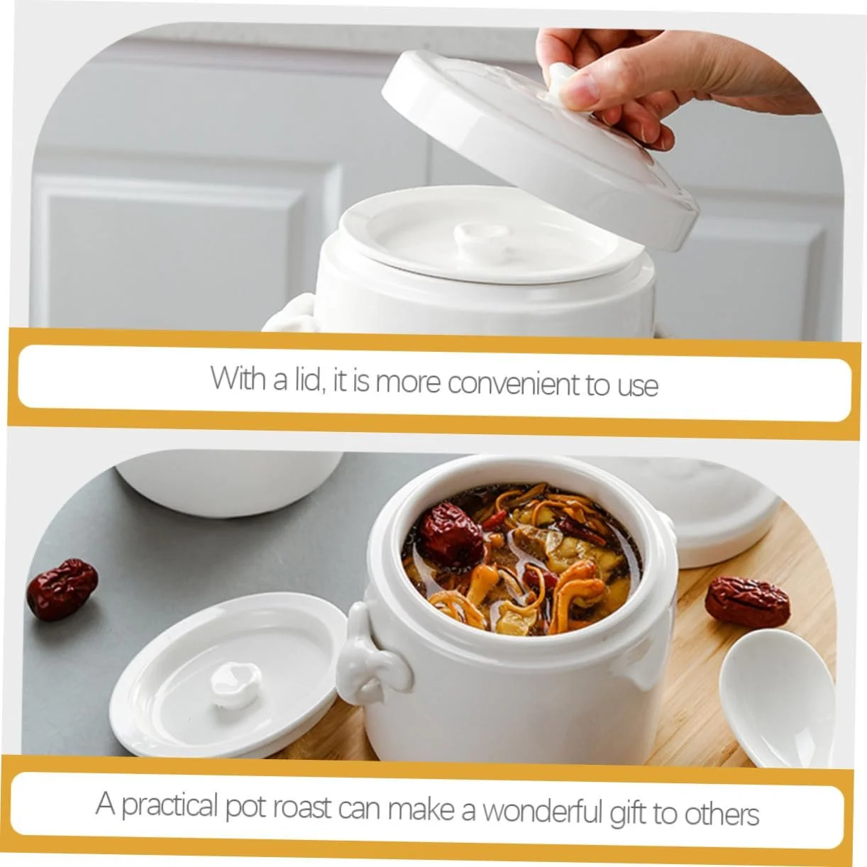 Кастрюля для тушения Cabilock Керамическая с крышкой Мультифункциональная, фото №2 Кастрюля для тушения Cabilock Керамическая с крышкой Мультифункциональная, фото №2