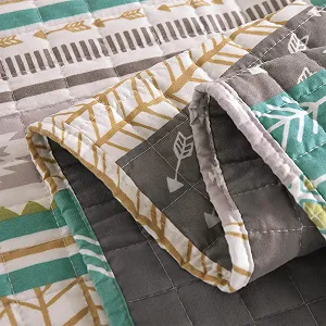 Покривало WOLTU, 150 x 200 см, плед на ліжко, картатий, стьобаний візерунок synthetic.ua - Фото 1