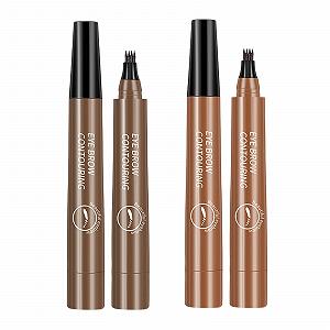 Олівець для брів 4 Points 4 Tipped Liquid Waterproof Long-Lasting Dark Brown + Light Brown - Фото 1