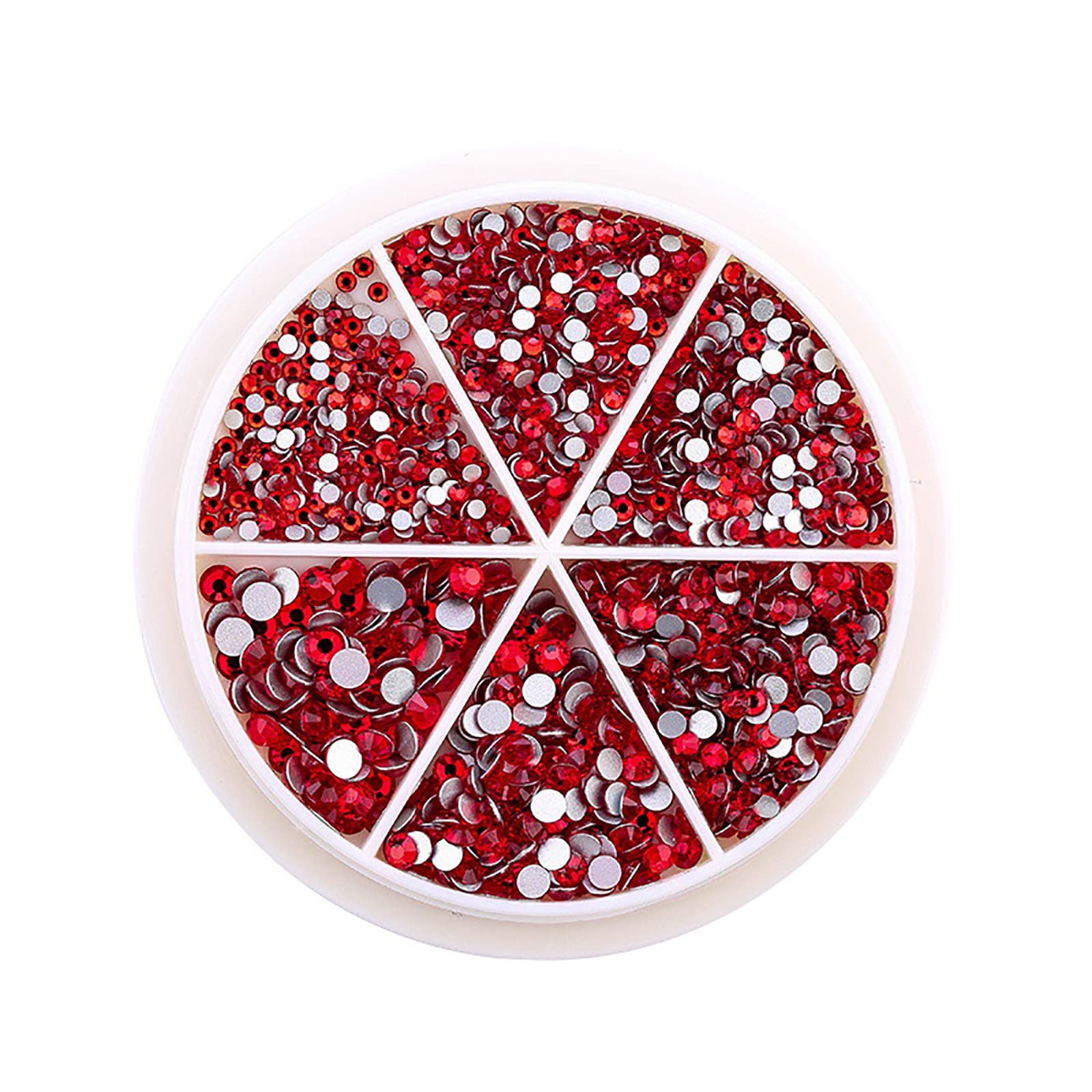 Стрази Плоскі Для Нігтів Fuchsia 6 Розмірів в Коробці, фото №1