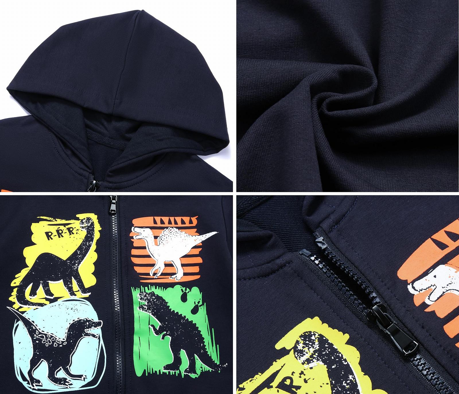Куртка с капюшоном Codkkre для мальчиков, детская спортивная куртка на молнии, толстовка с капюшоном для мальчиков, толстовка с динозавром на молнии, 2-11 лет, фото №7