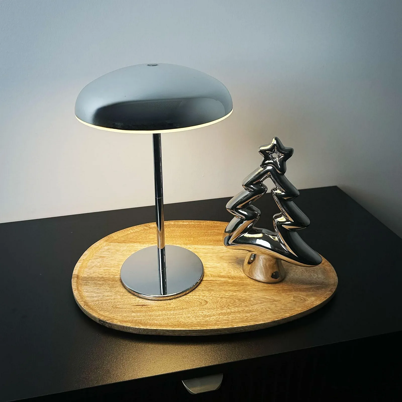 Светодиодная настольная лампа BRILONER Беспроводная IP44 Сенсорная Аккумуляторная Хром 19.5 x 30.5 см, фото №10