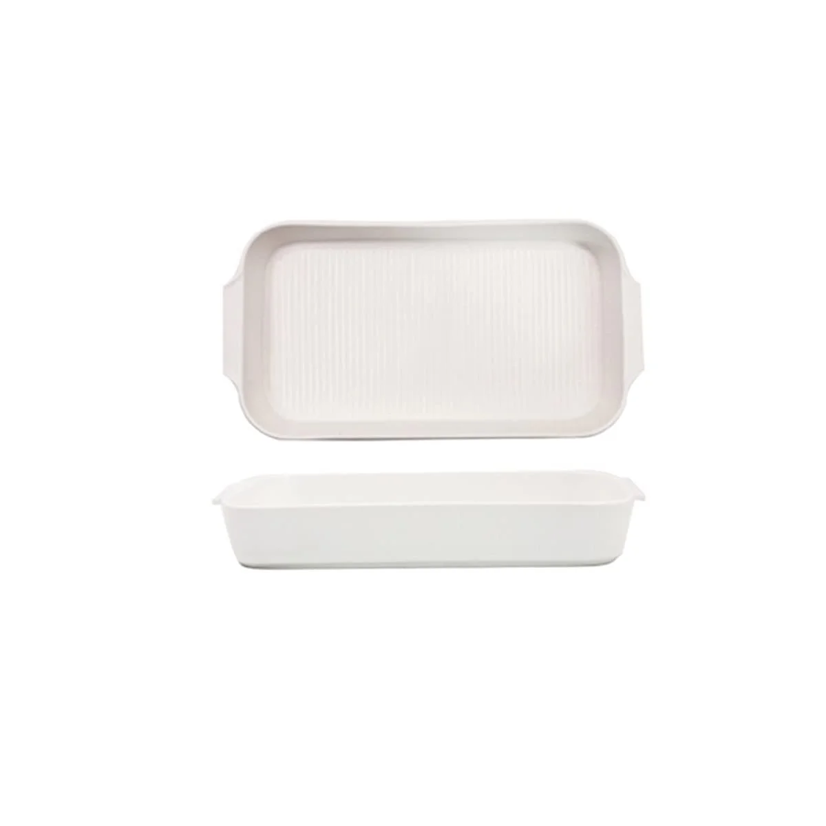 Набор форм для запекания фарфоровых прямоугольных с двойными ручками 2 шт., фото №1