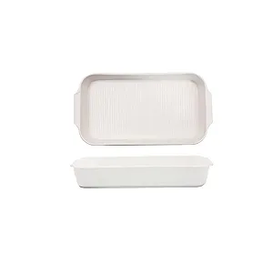 Набор форм для запекания фарфоровых прямоугольных с двойными ручками 2 шт. - Фото 1