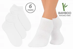 Носки Trainer Nod Off Bamboo 6 пар, для женщин, размер 4-8, с нескользящей щиколоткой, поддержкой свода стопы и лодыжки, дышащие носки для бега с захватом synthetic.ua - Фото 1