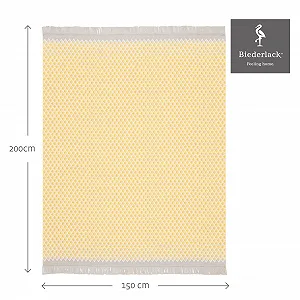 Одеяло Biederlack Fluffy Soft Cuddly Daylight Yellow Германия Oeko-Tex Made in Green Бахрома Хлопок и полиакрил 150 x 200 см synthetic.ua - Фото 1