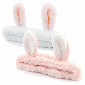 Повязка для волос Зайчиковые ушки для макияжа, 2 шт. - Фото 1