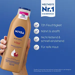 Лосьйон для тіла NIVEA Vital Поживний крем для зрілої шкіри з гранатом, олією макадамії та сироваткою NIVEA Deep Care 250 мл synthetic.ua - Фото 1