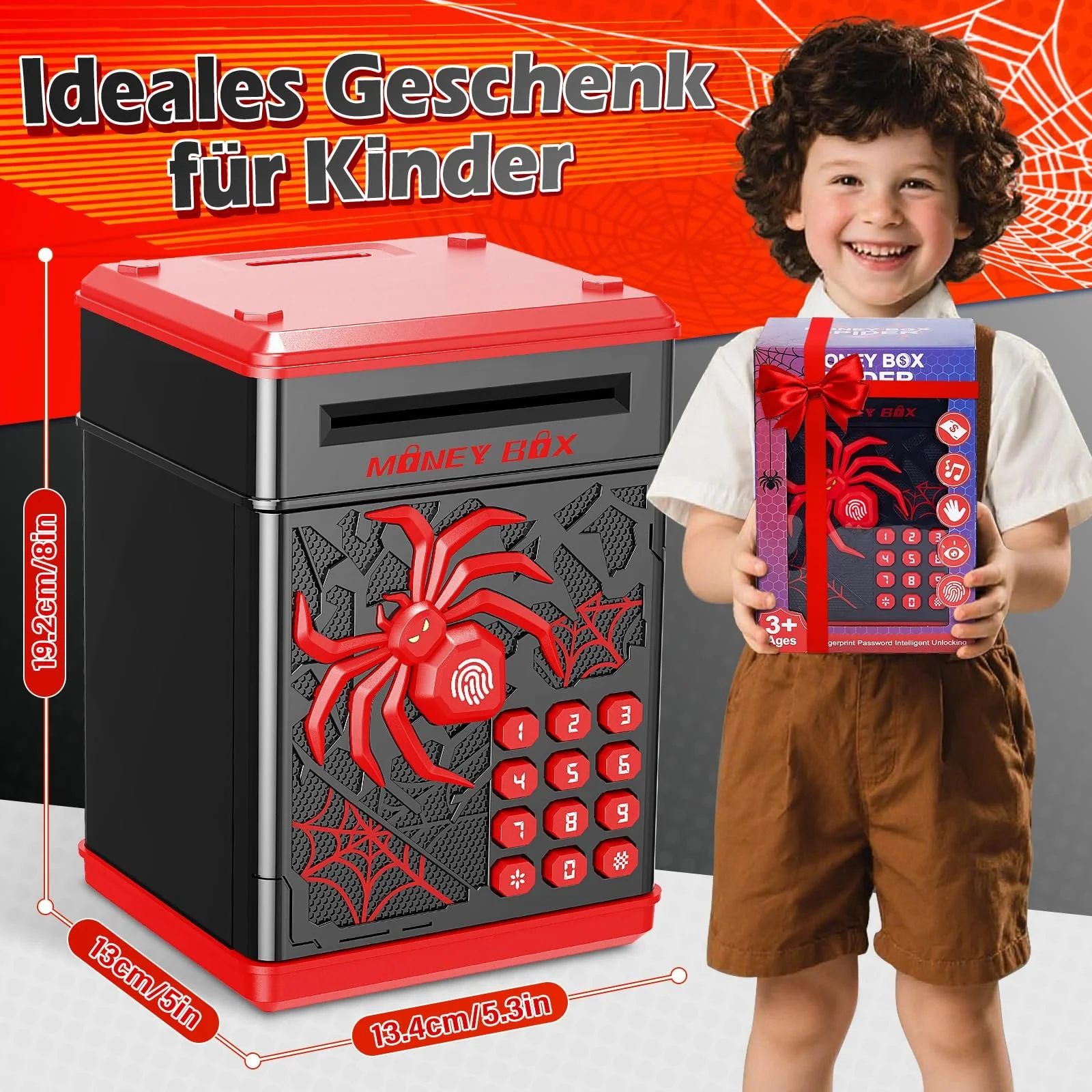 Копилка Yellcetoy Spider Safe Детская с кодом Электрический Черный, фото №7
